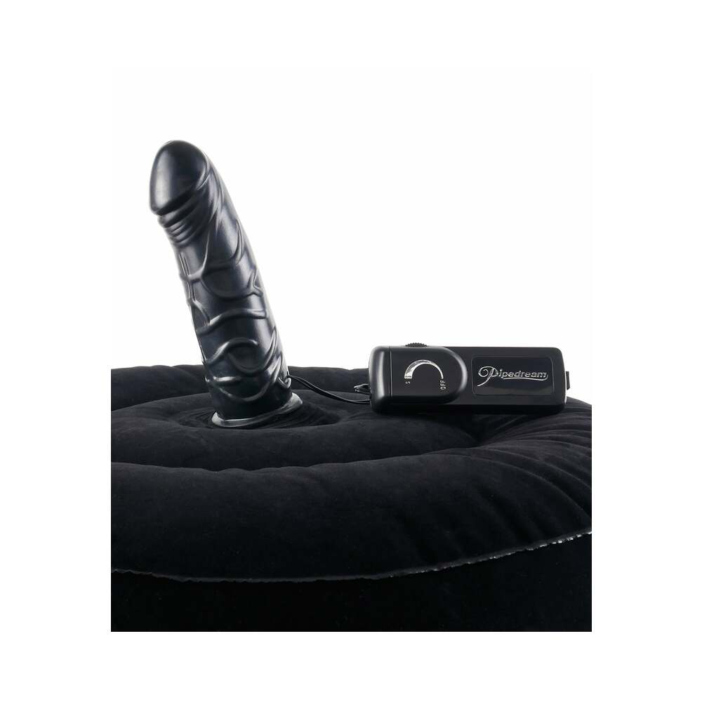 Fetish Fantasy Series Inflatable Hot Seat with Vibrating Dildo Black
