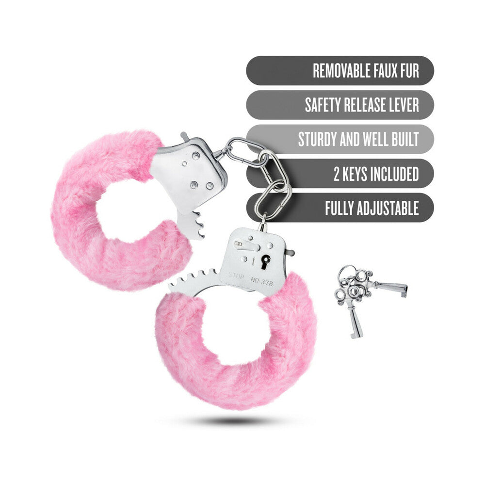 Temptasia Adjustable Faux Fur Cuffs Pink