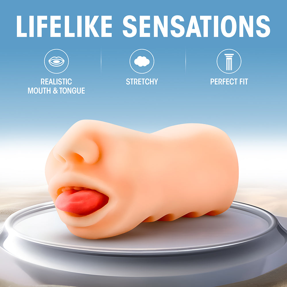 X5 Men Oral Anne Mouth Stroker Beige