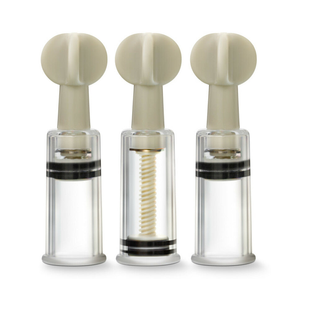 Temptasia Clit and Nipple Twist Suckers 3-Piece Set Clear
