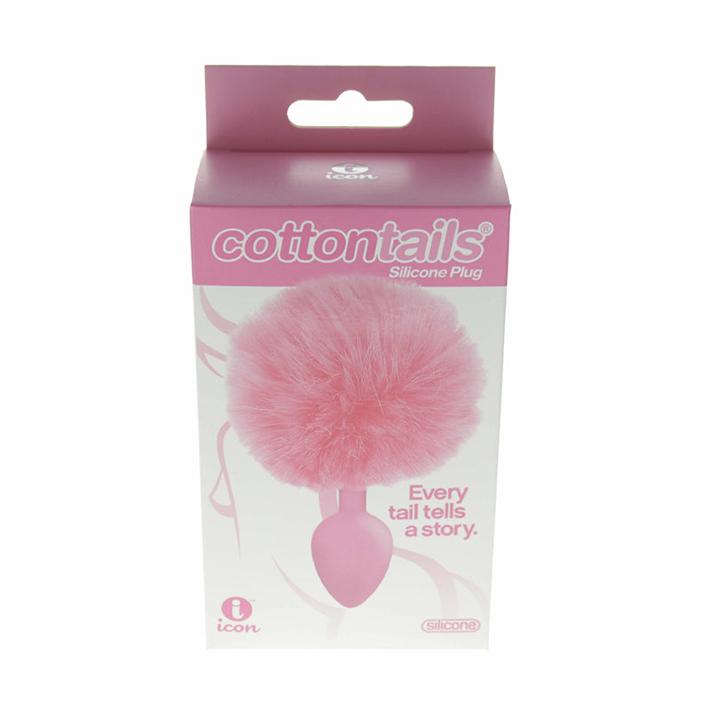 The 9''s Cottontails Sioicone Bunny Tail Butt Plug Pink