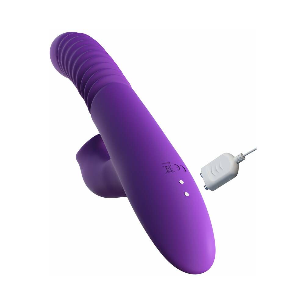 Fantasy For Her Rechargeable Silicone Ultimate Thrusting Clit Stimulate-Her Purple