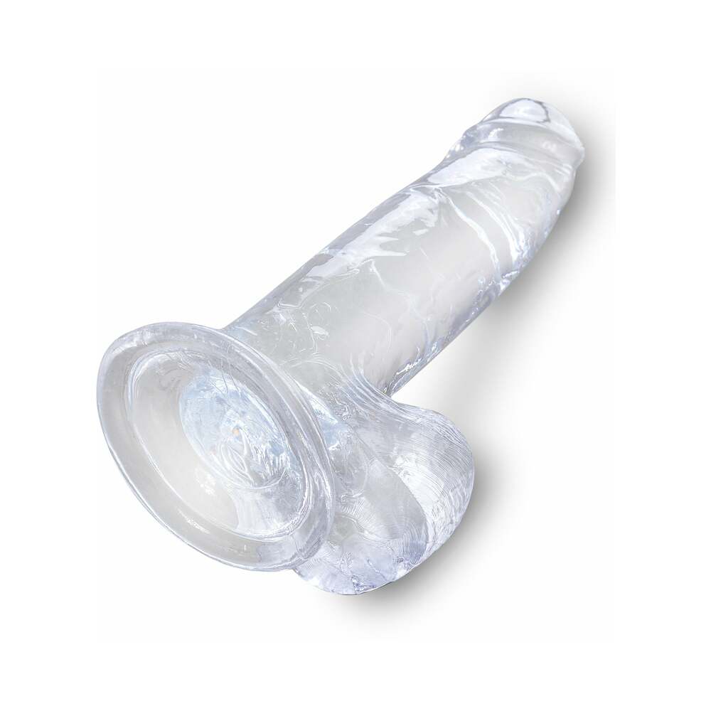 King Cock Clear 7 in. Cock With Balls Realistic Suction Cup Dildo