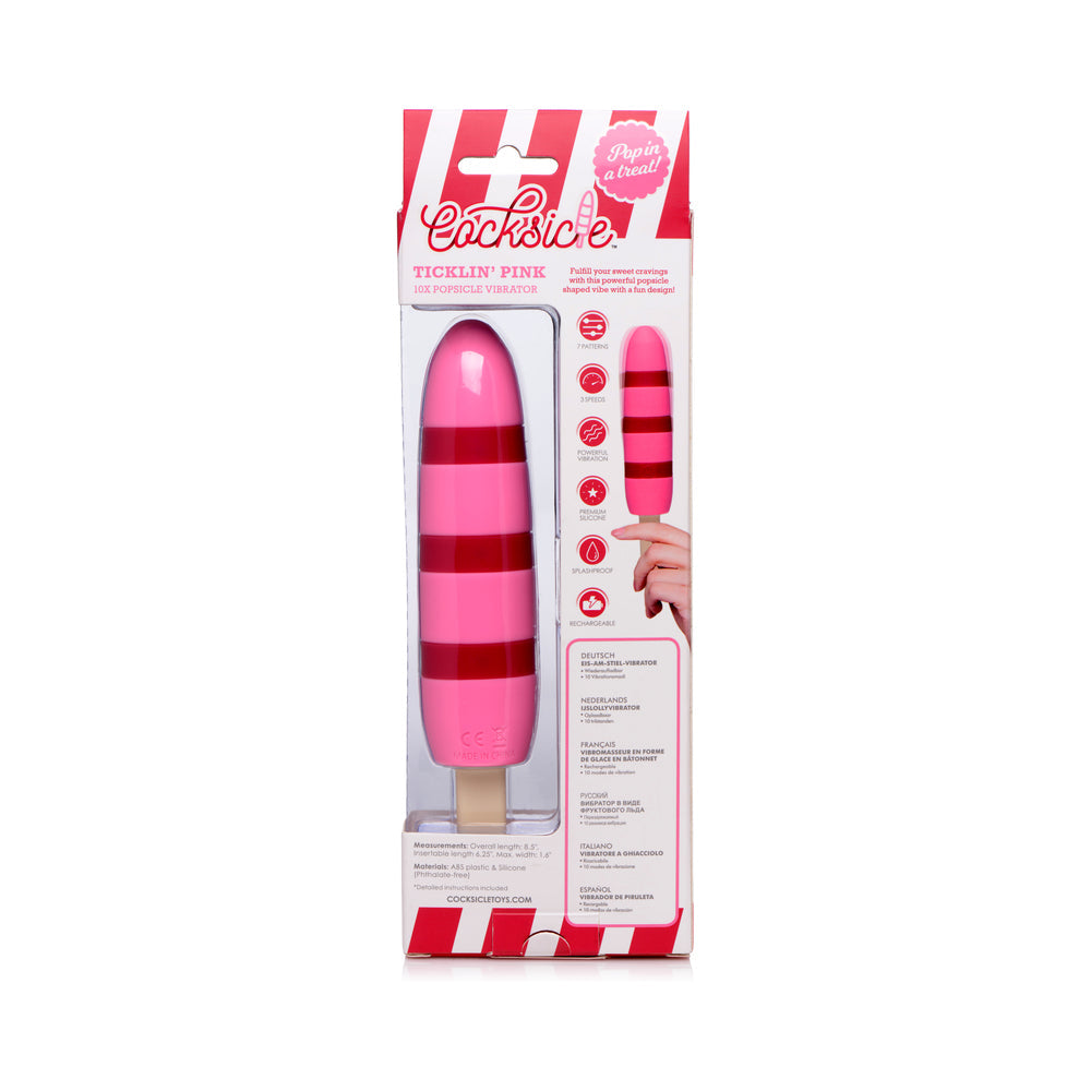 Cocksicle Ticklin'' Pink 10X Popsicle Vibrator