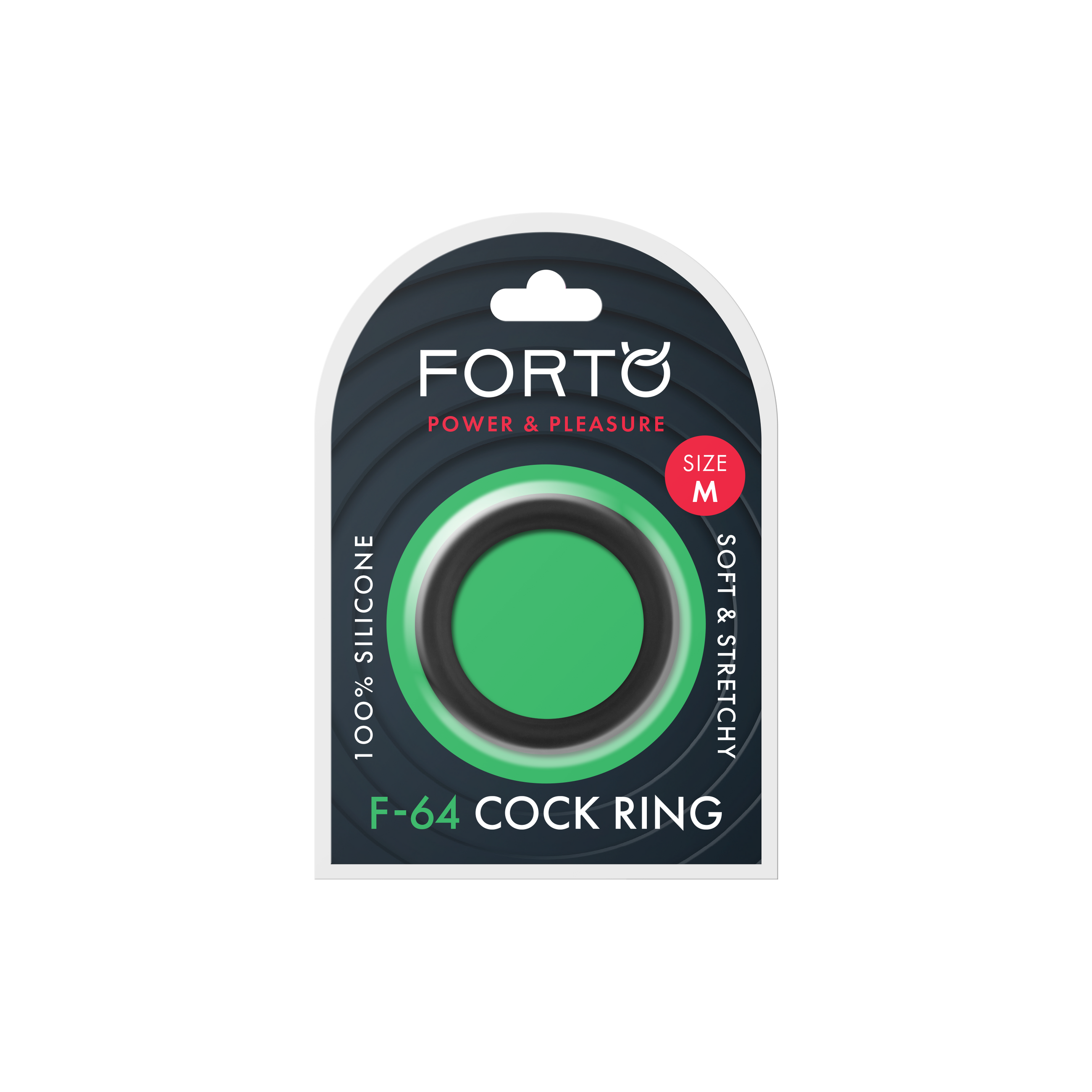 Forto F-64 Wide Liquid Silicone Cockring Medium Black