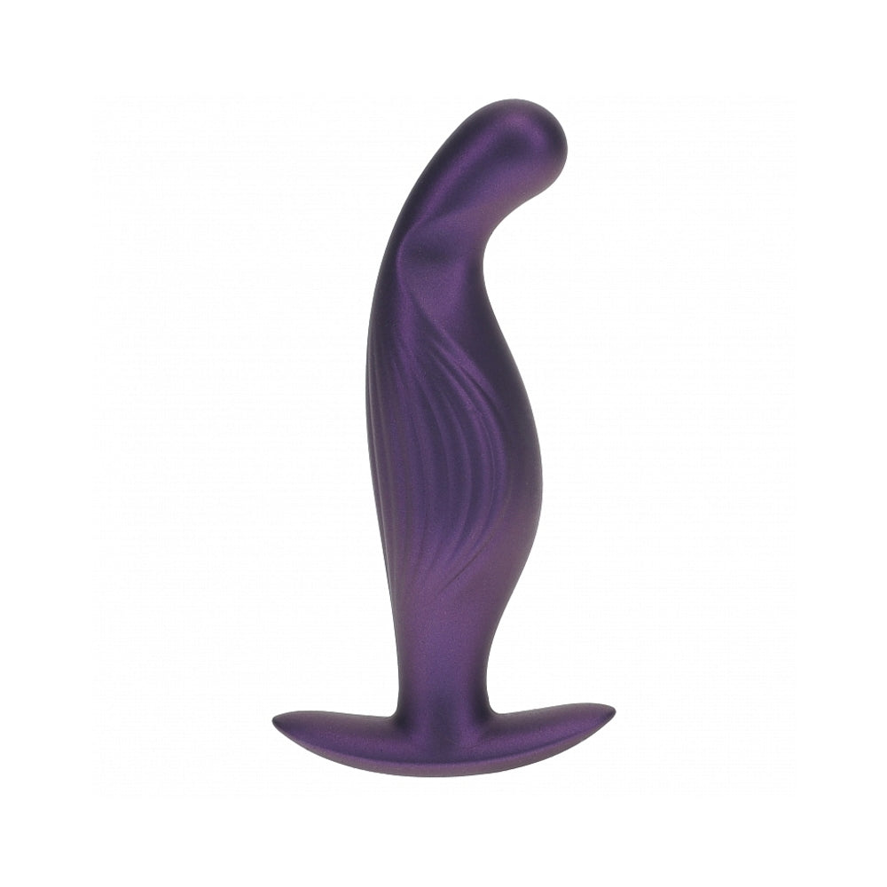 Ouch! Smooth Silicone P-Spot Anal Plug 4.6 in. Metallic Purple