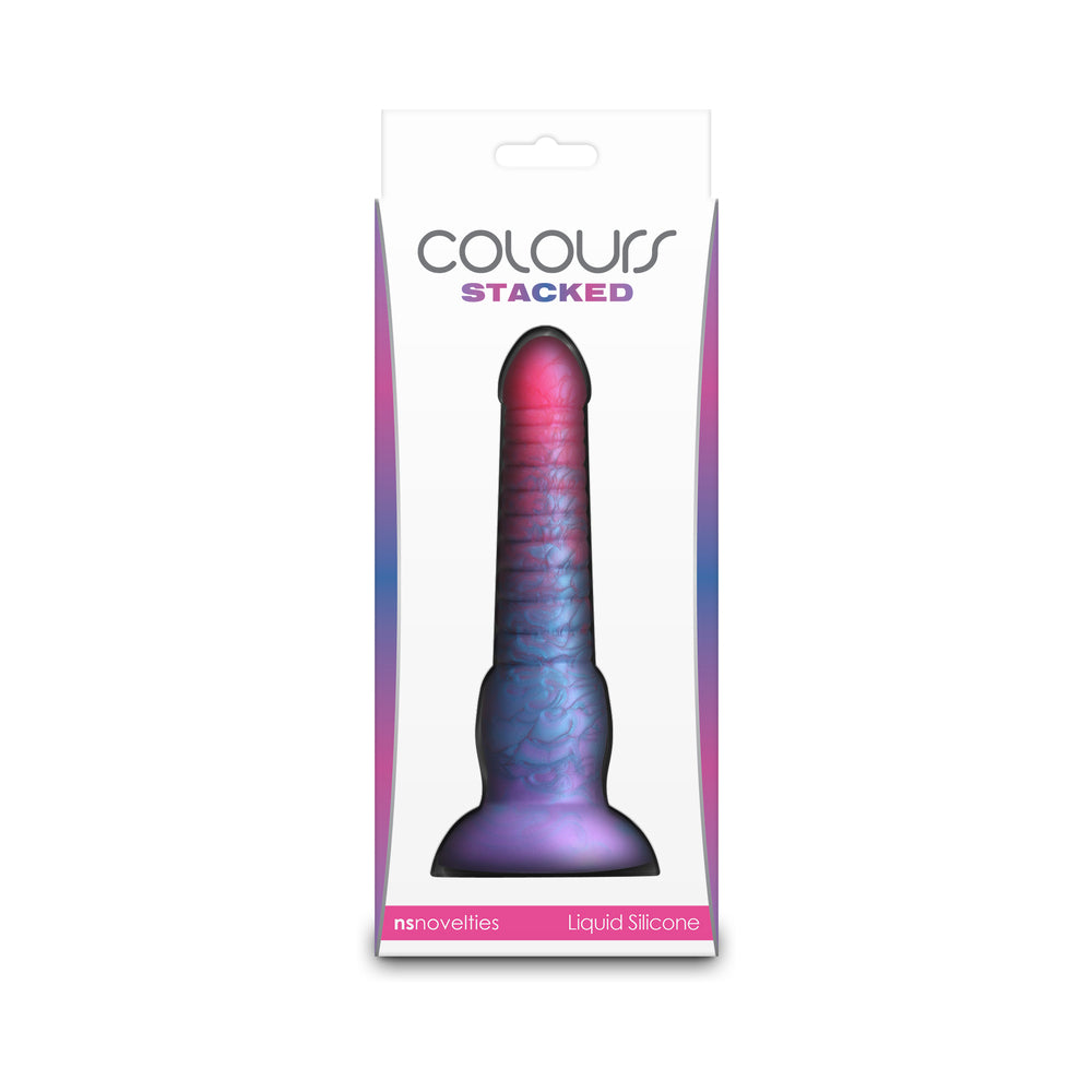 Colours Stacked 6 in. Dildo Pink/Blue