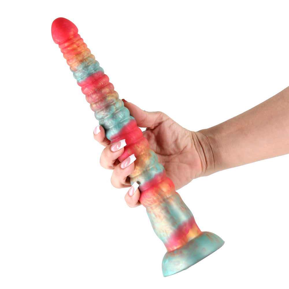 Colours Stacked 12 in. Dildo Red/Gold