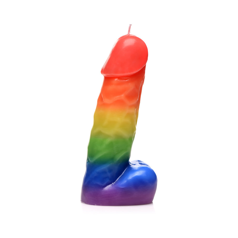 Master Series Pride Pecker Rainbow Drip Candle