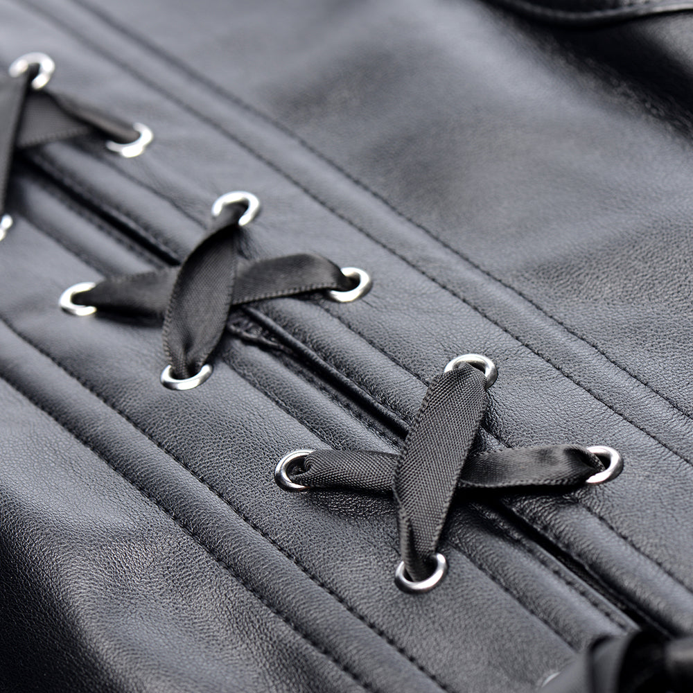 STRICT Lace-up Corset Vest & Thong L