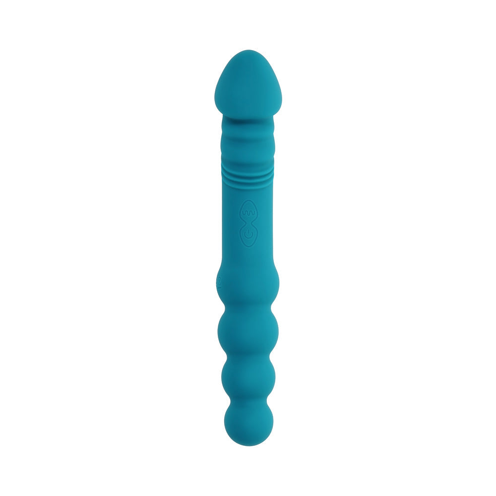 Evolved Flip Flop Rechargeable Silicone Dual-Ended Vibrator Teal