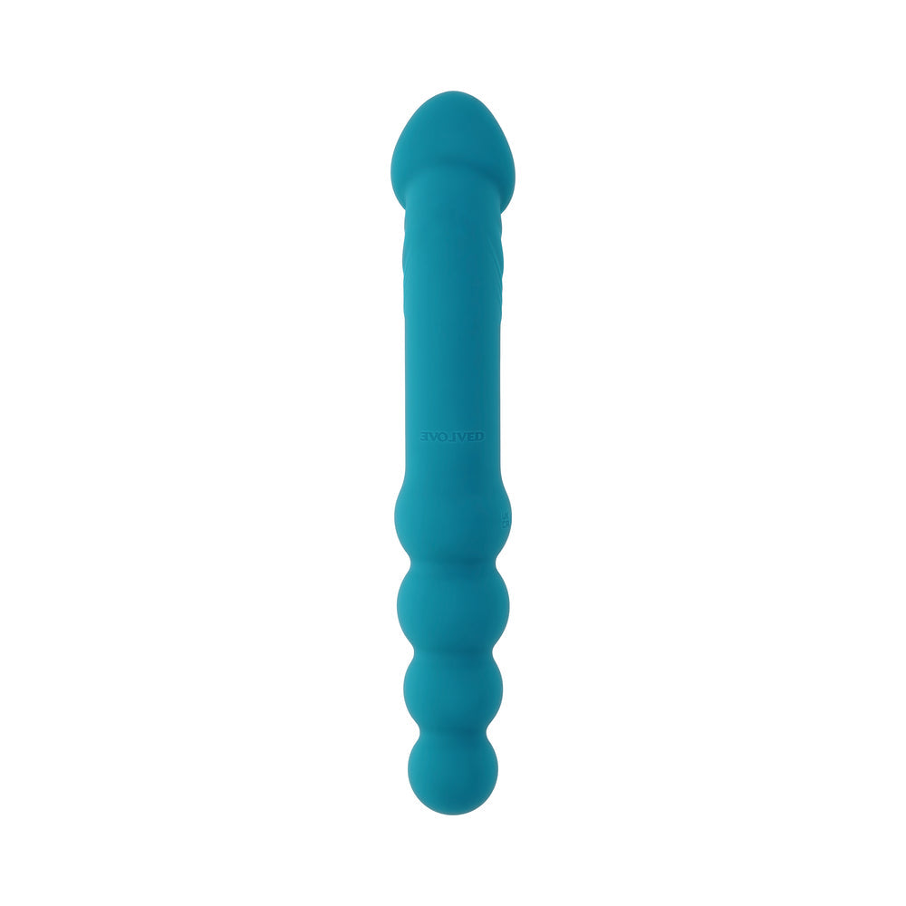 Evolved Flip Flop Rechargeable Silicone Dual-Ended Vibrator Teal