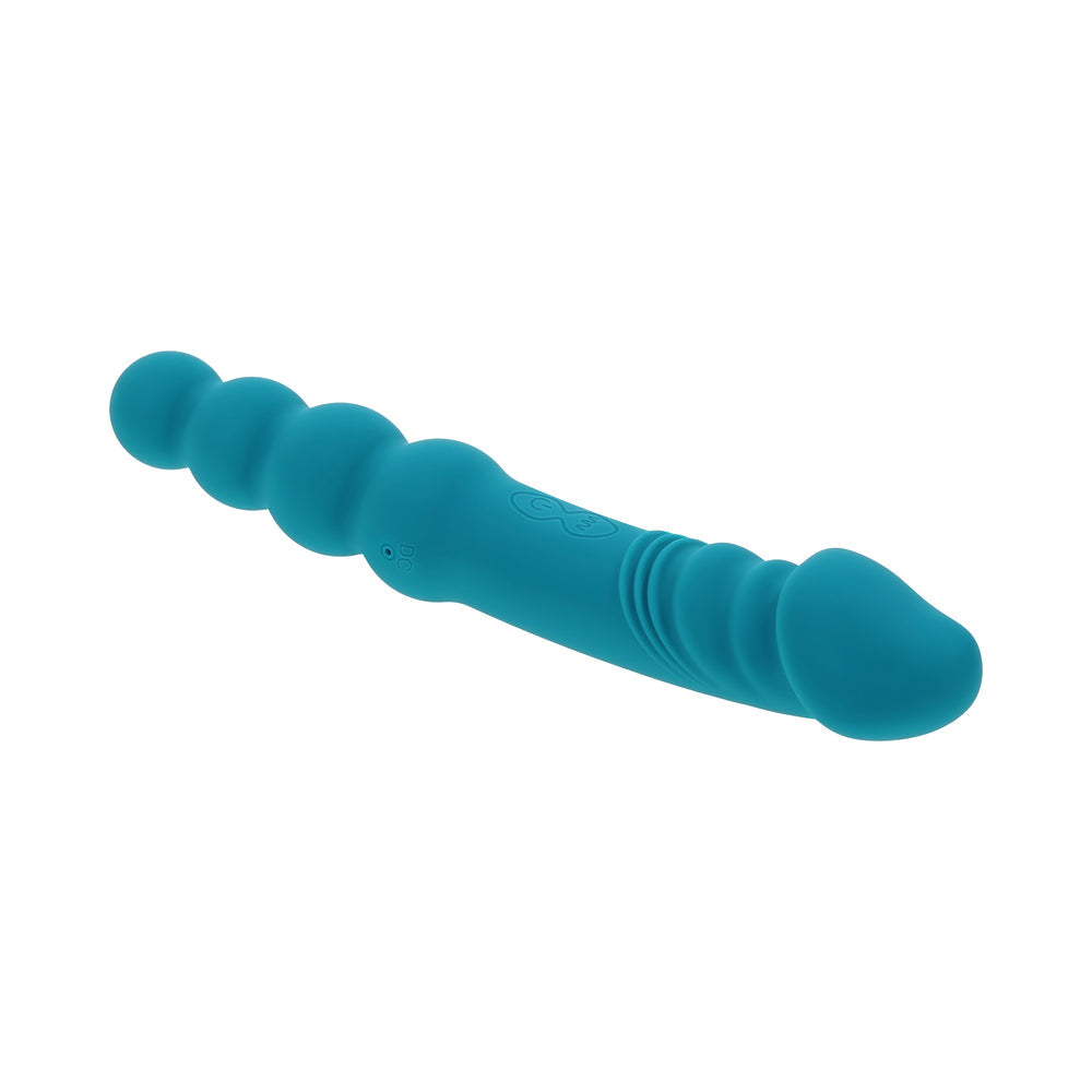Evolved Flip Flop Rechargeable Silicone Dual-Ended Vibrator Teal