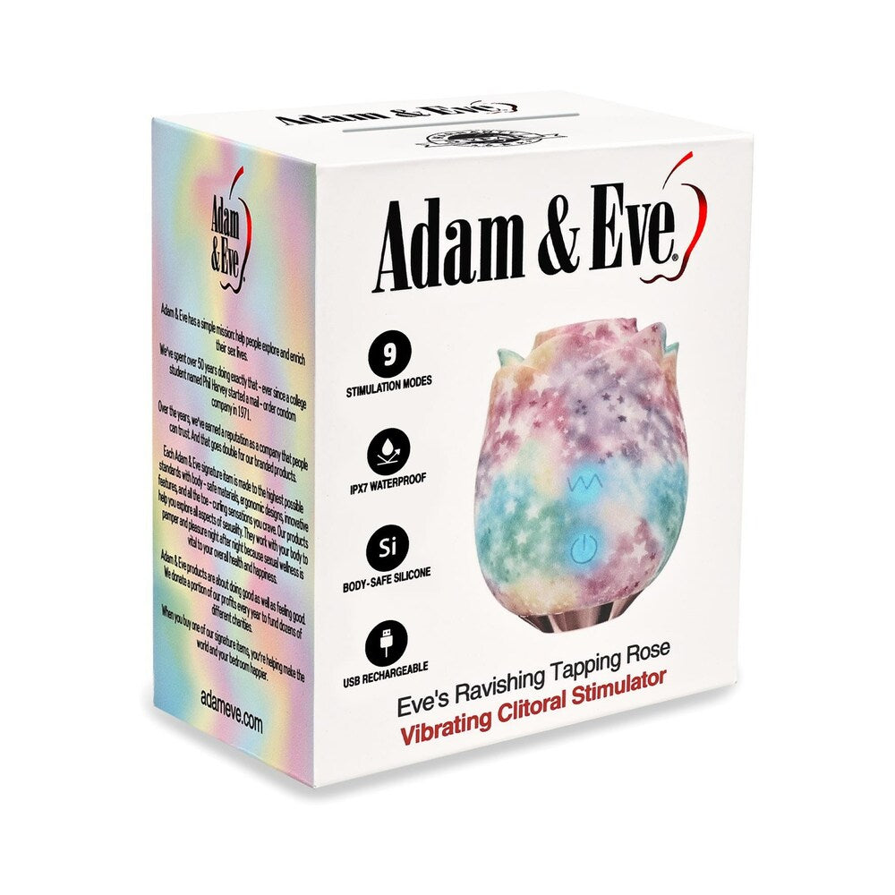 Adam & Eve Eve''s Ravishing Rose Tapping Clitoral Stimulator Rainbow