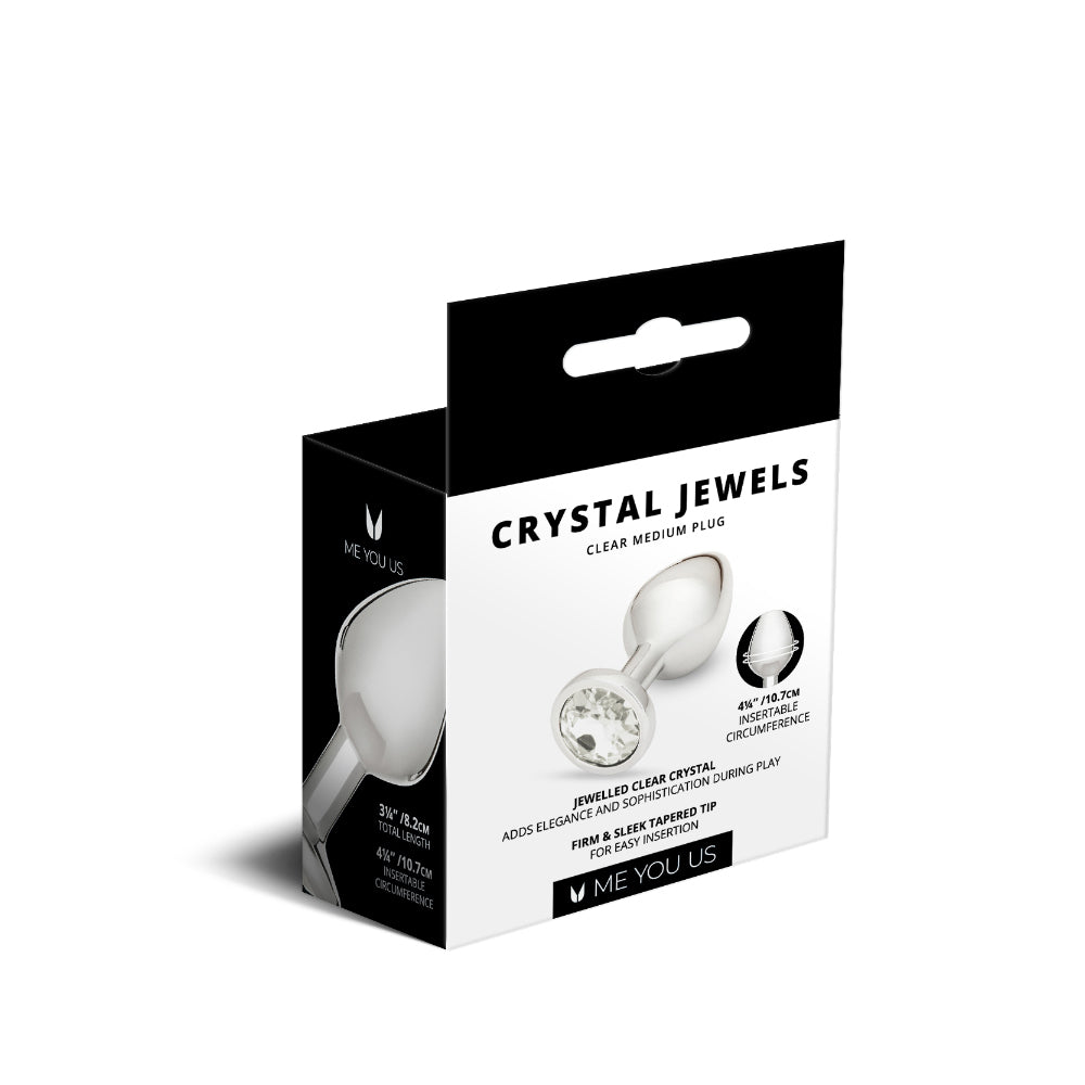 Me You Us Crystal Jewels Metal Plug Clear Medium