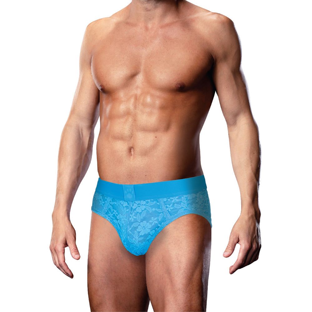 Prowler Lace Open Back Brief Neon Blue S