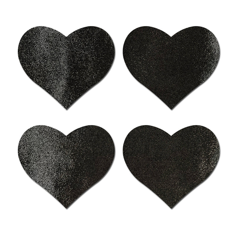 Pastease Petites Liquid Hearts Pasties Black 2-Pack