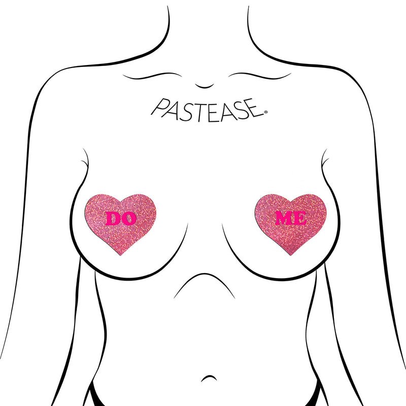 Pastease Glitter ''Do Me'' Heart Pasties Pink