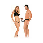 Fetish Fantasy Series For Him or Her Vibrating 6 in. Hollow Strap-On Black