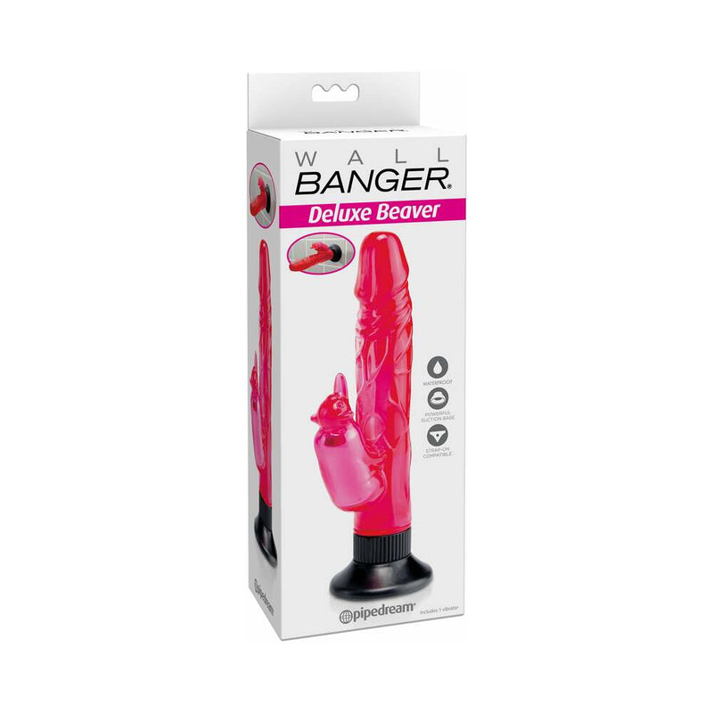 Waterproof Wall Bangers Deluxe Beaver Dual Stimulation Vibrator Pink