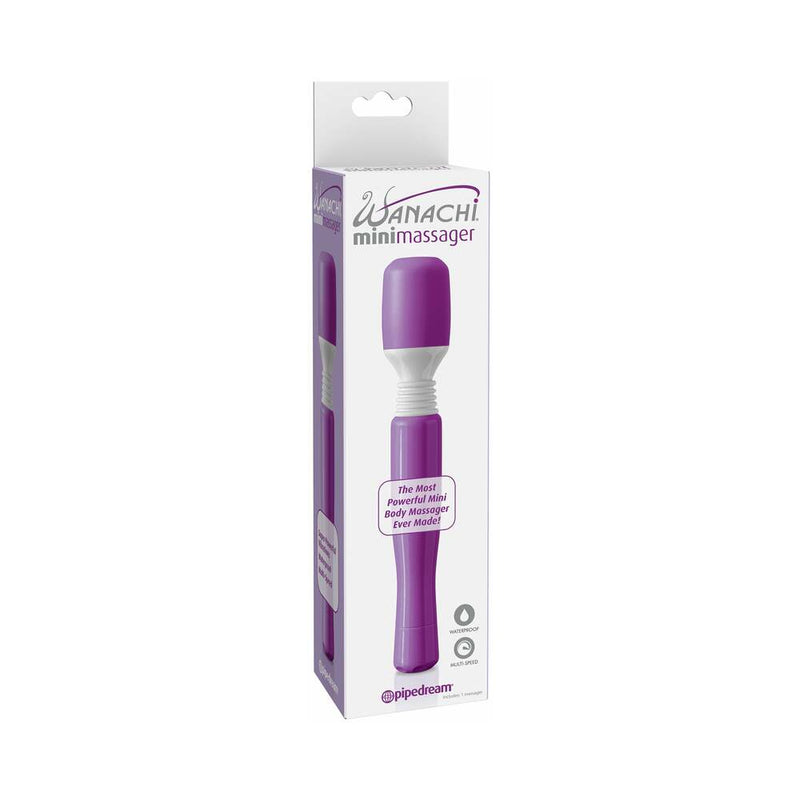 Mini Wanachi Waterproof Massager Flexible Silicone Wand Vibrator Purple