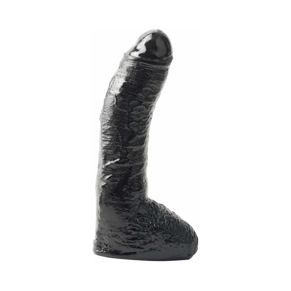 Basix Rubber Works Fat Boy 10 in. Dildo With Balls Black