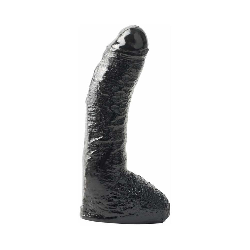 Basix Rubber Works Fat Boy 10 in. Dildo With Balls Black