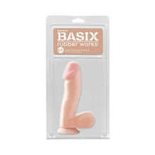 Basix Rubber Works 6.5 in. Dong With Balls & Suction Cup Beige