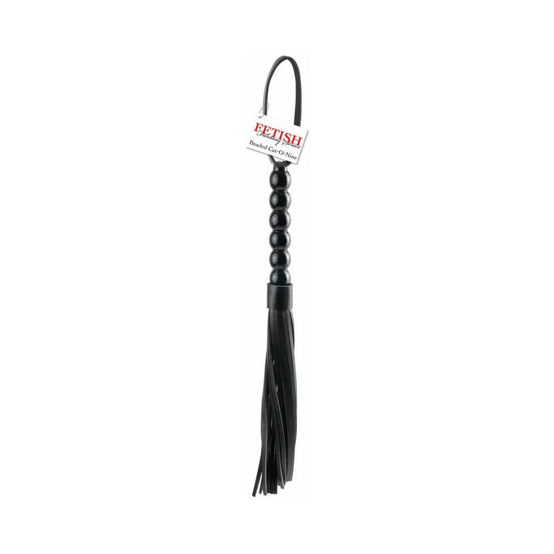 Fetish Fantasy Series Beaded Cat-o-Nine Tails Flogger Black