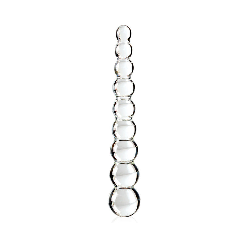 Icicles No. 2 Beaded 8.5 in. Glass Dildo Clear