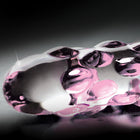 Icicles No. 7 Textured 7 in. Glass Dildo Pink/Clear