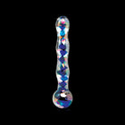 Icicles No. 8 Wavy 7 in. Glass Dildo Blue/Clear