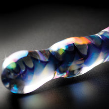 Icicles No. 8 Wavy 7 in. Glass Dildo Blue/Clear
