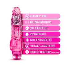 Naturally Yours Fantasy Vibe Realistic 8.5 in. Vibrating Dildo Pink