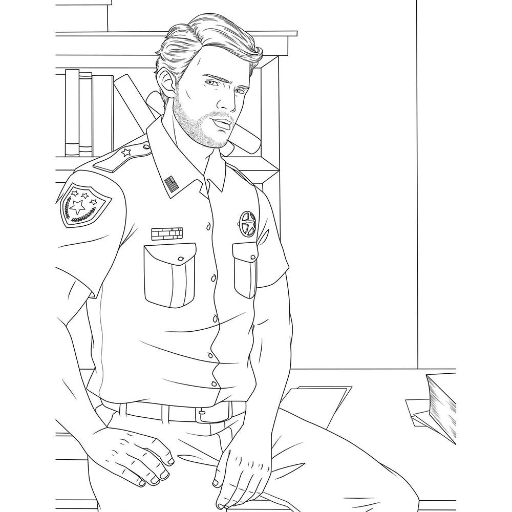 Men in Uniform Coloring Book