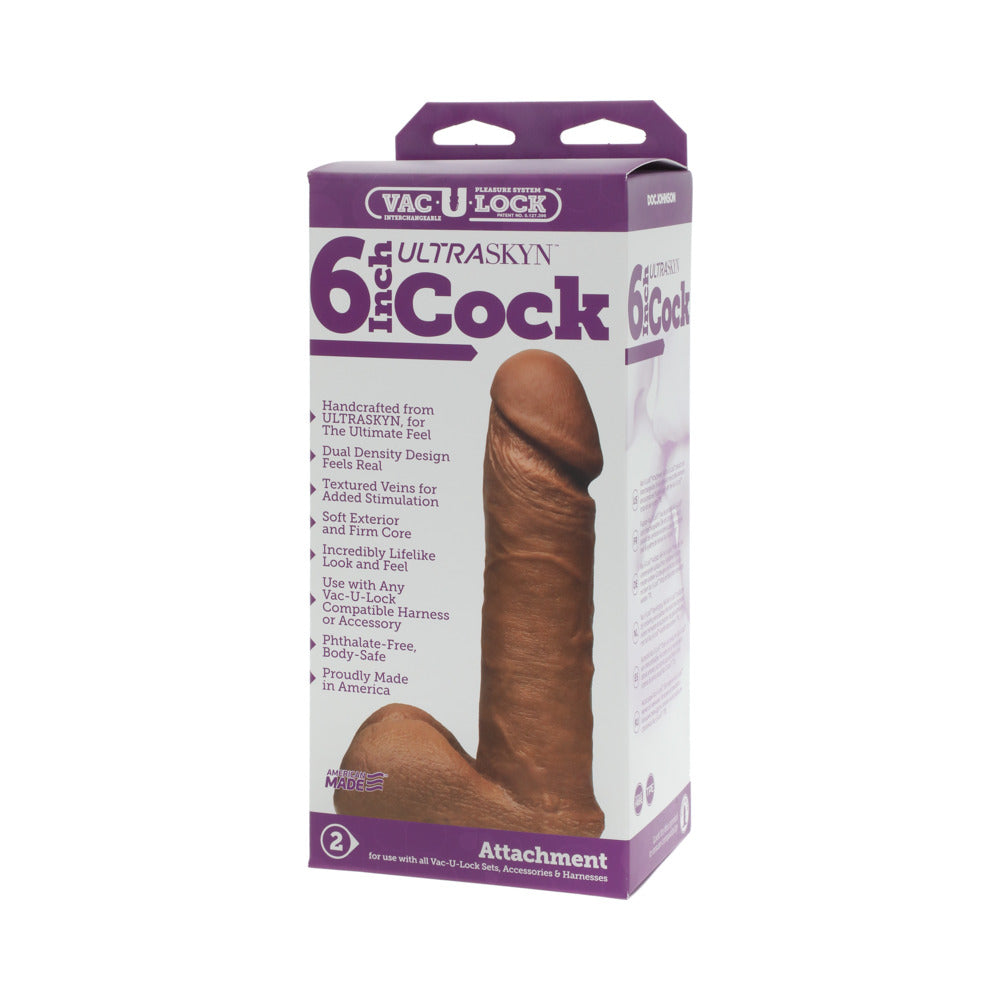 Vac-U-Lock - 6-Inch ULTRASKYN Cock Brown