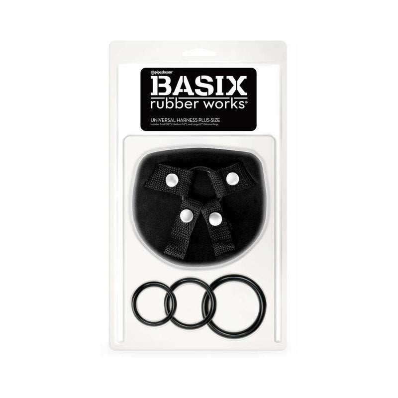 Basix Rubber Works Universal Harness Plus Size Black
