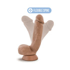 Au Naturel Macho 8.5 in. Posable Dual Density Dildo with Balls Tan