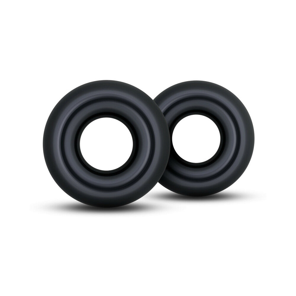 Stay Hard Donut Rings Oversized Cockring 2-Pack Black