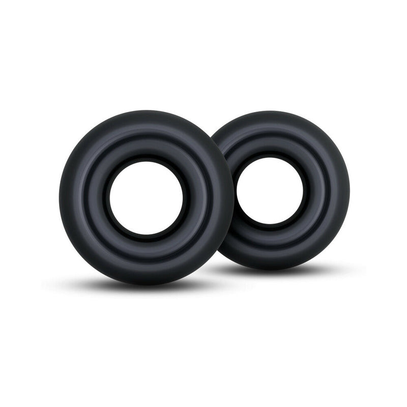 Stay Hard Donut Rings Oversized Cockring 2-Pack Black