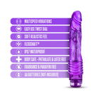 B Yours Vibe 2 Realistic 9 in. Vibrating Dildo Purple