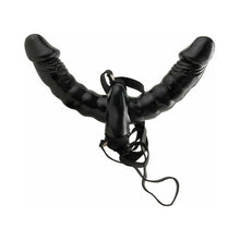 Fetish Fantasy Series Vibrating Double Delight Strap-On With 6 in. Dual-Ended Dildo Black