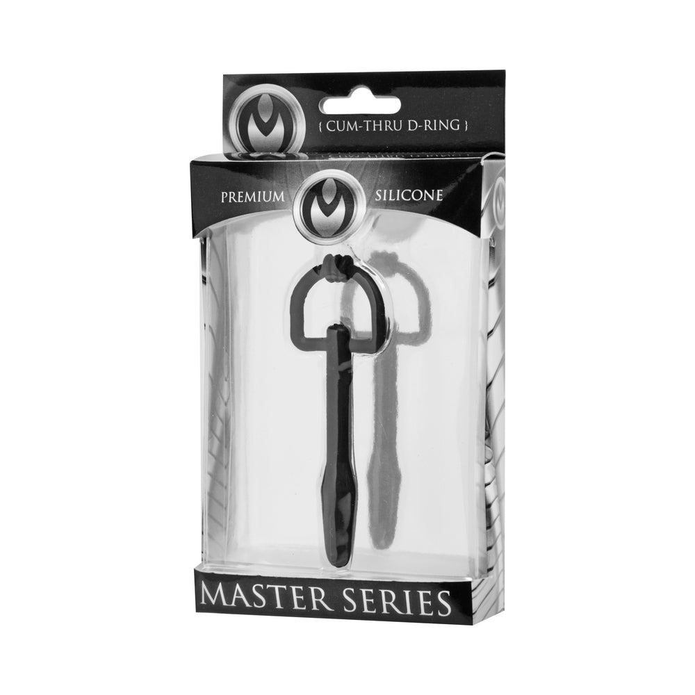 Master Series Cum-Thru D-Ring Silicone Plug Black