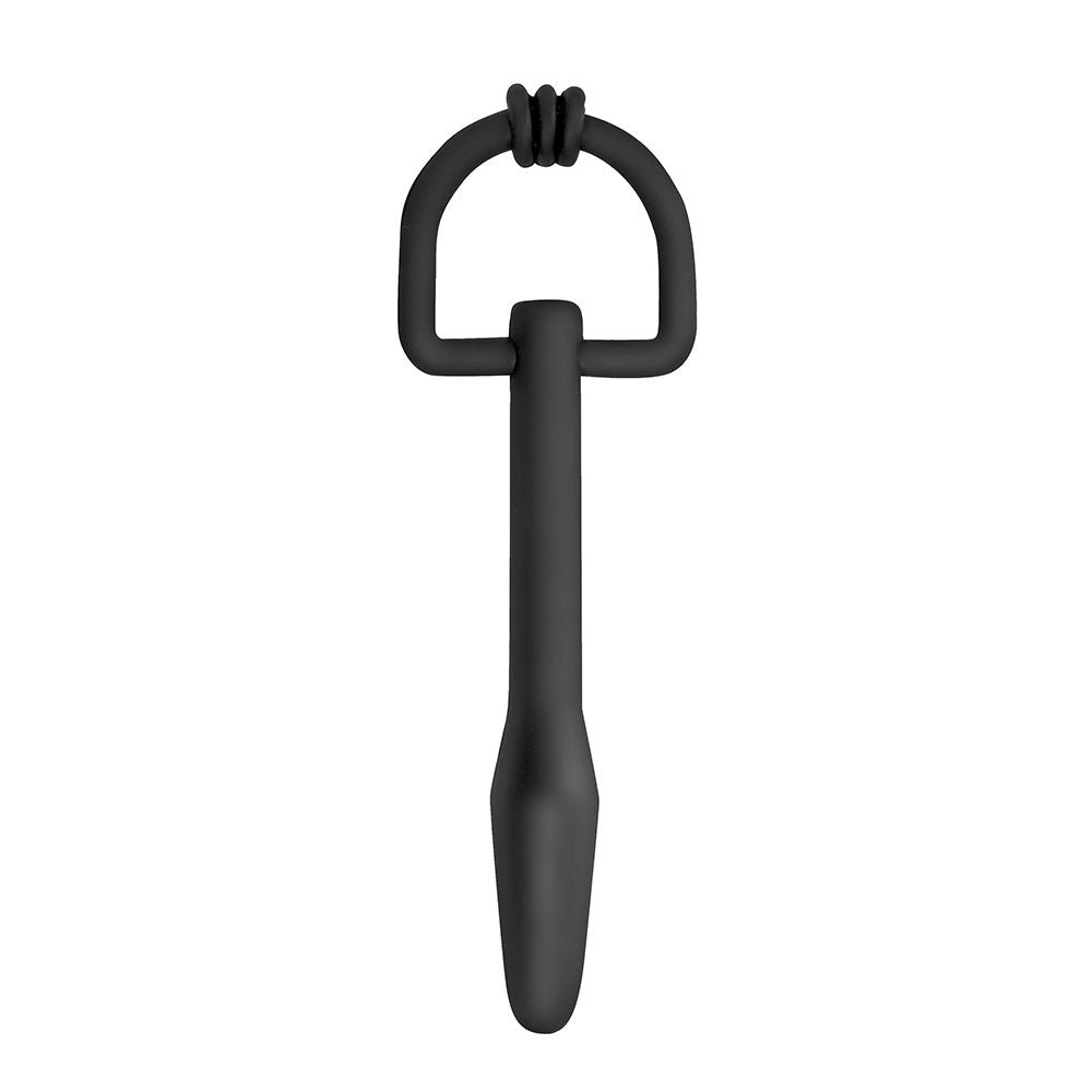 Master Series Cum-Thru D-Ring Silicone Plug Black