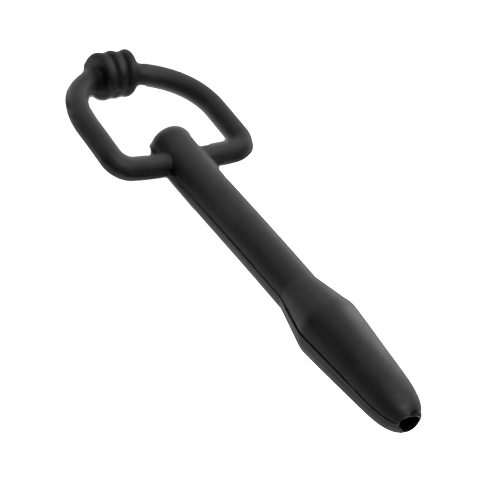 Master Series Cum-Thru D-Ring Silicone Plug Black