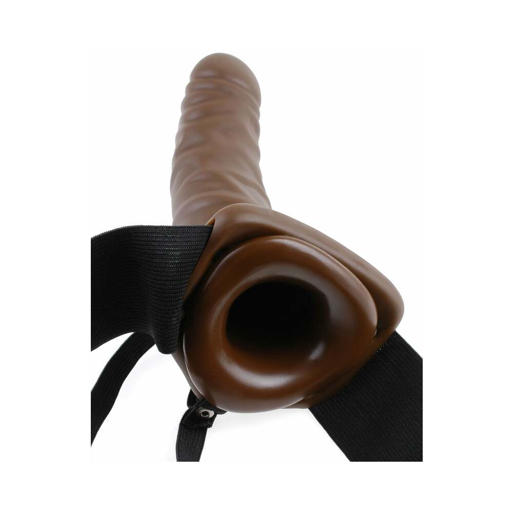 Fetish Fantasy Series 8 in. Hollow Strap-On Brown/Black