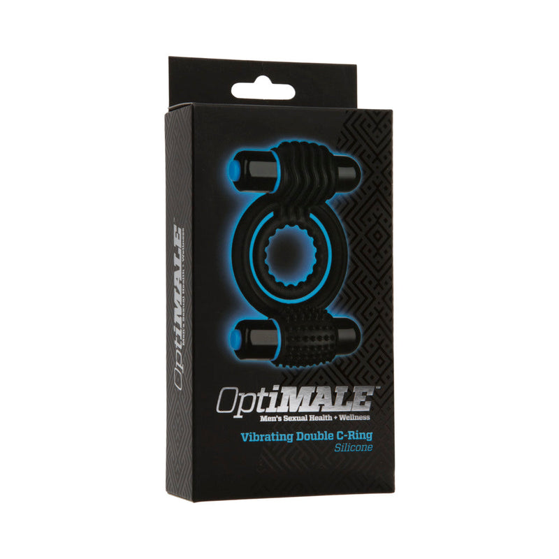 OptiMALE Â Vibrating Double C-Ring Black