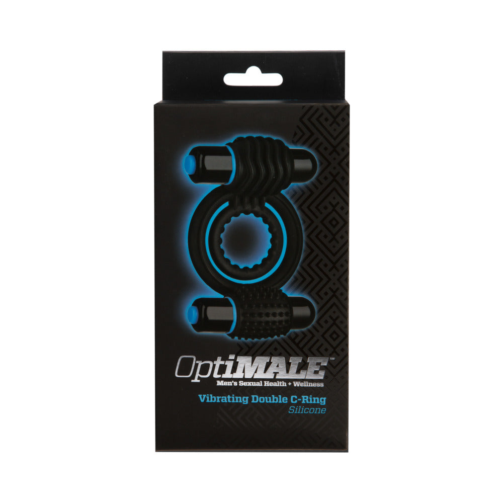 OptiMALE Â Vibrating Double C-Ring Black