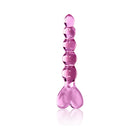 Icicles No. 43 Glass Massager with Heart-Shaped Handle Pink
