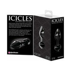 Icicles No. 44 Glass Anal Plug 3.25 in. Black